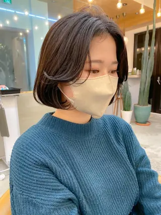 ミディアム カラー ♥️ボブ韓国風ヘア ♥️久保田夢美のヘアスタイル