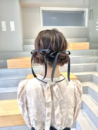 セミロング ヘアアレンジ 染谷 遥花のヘアスタイル