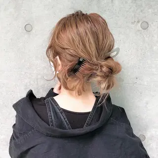 セミロング カラー ヘアアレンジ 卒業式お呼ばれ🕊️ ヘアセット✴︎ミキのヘアスタイル