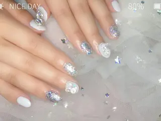 ショート ネイル フィルイン・深爪矯正 長さ出し🎀のネイルデザイン