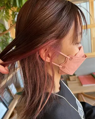 セミロング カラー シンヤヘアーズ 泉大津本店のヘアスタイル
