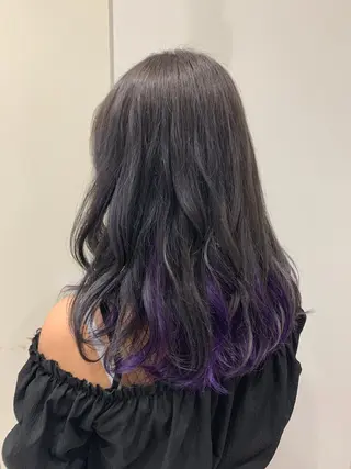 セミロング カラー インナーエクステ渋谷 🦋KAJIのヘアスタイル