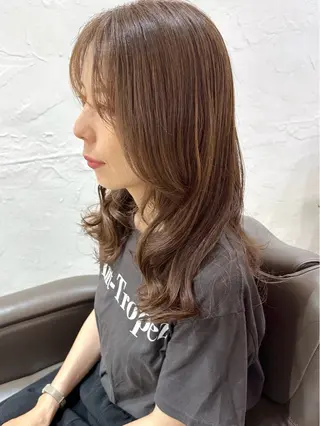ミディアム カラー パーマ 銀座No.1髪質改善 縮毛矯正/本木のヘアスタイル