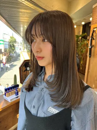 セミロング カラー 大竹 哲也のヘアスタイル