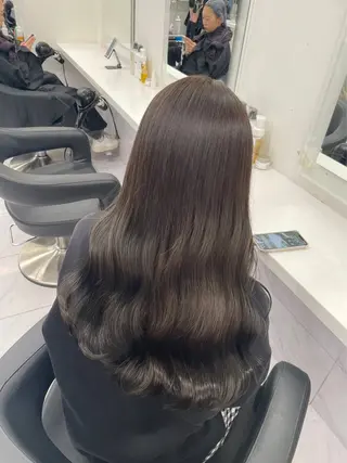 セミロング カラー パーマ ヘアアレンジ メンズ キッズ 韓国系🇰🇷🩶 艶暗髪/MEIのヘアスタイル