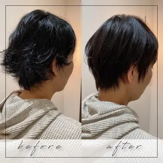 ショート くせ毛×ショート 上岡勇祐のヘアスタイル