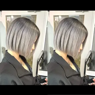 ショート バレイヤージュ ボブ🌈ナツヤのヘアスタイル