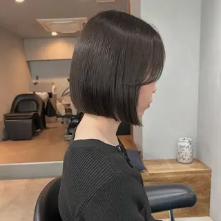 ミディアム カラー akane/ボブ /ブラウンベージュのヘアスタイル