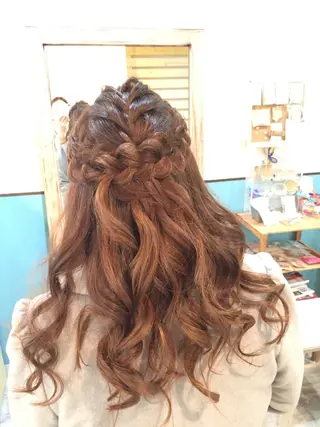 ロング カラー パーマ キッズ マツエク・マツパ 早朝✨ヘアセット 着付け/清水玲歌のヘアスタイル