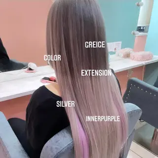 ロング カラー エクステ🩵ブリーチ 韓国ヘア🩵KAEのヘアスタイル