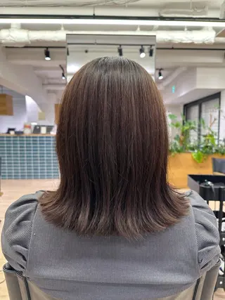 ミディアム 切りっぱなし/髪質 改善矯正/さやか🫧のヘアスタイル