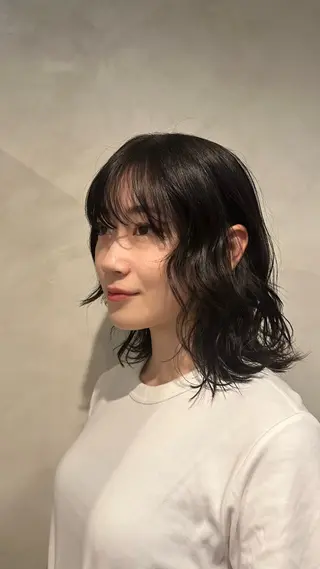 ミディアム パーマ Yuki☺︎パーマ レイヤーカットのヘアスタイル