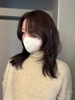 セミロング カラー ワンカールで盛れる レイヤー🎀Macoのヘアスタイル