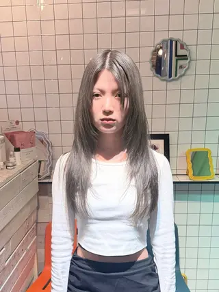 ロング カラー ウルフレイヤー エクステ/kokiのヘアスタイル