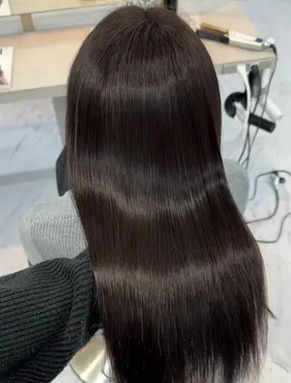 ロング カラー 髪質改善/縮毛矯正/ ブリーチなしカラーのヘアスタイル