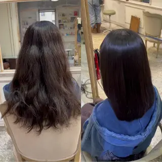 セミロング 美髪矯正 透明感 カラー⭐️ユウキのヘアスタイル