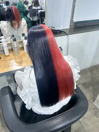 ロング カラー 【縮毛矯正ブリーチ】 MANATO🌈のヘアスタイル