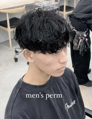 ショート カラー パーマ メンズ キッズ 栄💗レイヤーカット |パーマ|haruのヘアスタイル