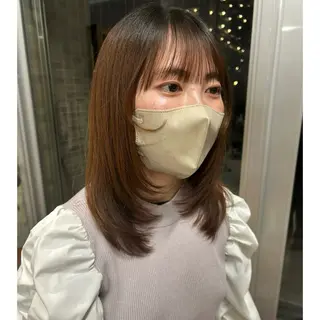 ミディアム カエデ🐬 カットカラーモデルのヘアスタイル
