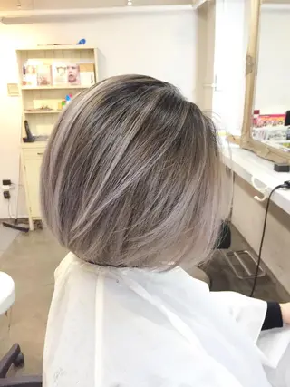ショート ミディアム セミロング カラー ブリーチ/エクステ/ grow渋谷のヘアスタイル