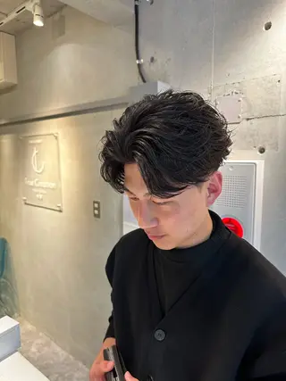 パーマ メンズ 💎メンズカット ／フェザー／細野💎のヘアスタイル