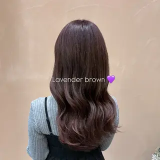 セミロング カラー ヘアアレンジ 🐰あみ【艶カラー/ 縮毛矯正】🫧のヘアスタイル