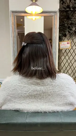 ミディアム パーマ MAHIRU🤍 艶髪・ストレート🫧のヘアスタイル