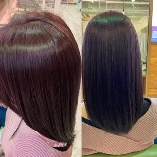 ミディアム カラー 佐々木 雪菜のヘアスタイル