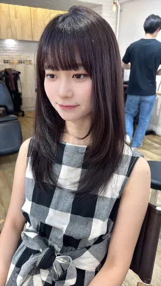 セミロング カラー レイヤーカット❤︎ 韓国ヘア❤︎YUKAのヘアスタイル