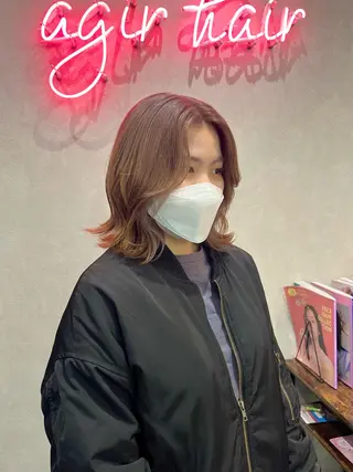 ミディアム カラー 🪽髪質改善矯正 🤍MIU🤍のヘアスタイル
