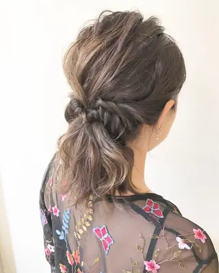ミディアム カラー ヘアアレンジ タジマ ヤスヒサのヘアスタイル