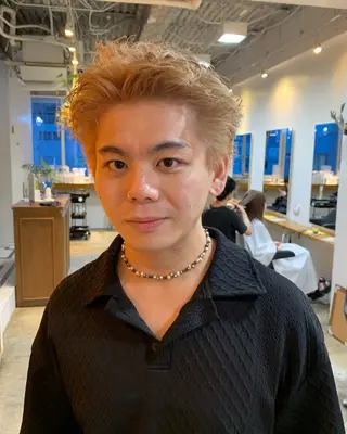 ショート カラー メンズ グランジヘア 無造作ヘアHYUGAのヘアスタイル