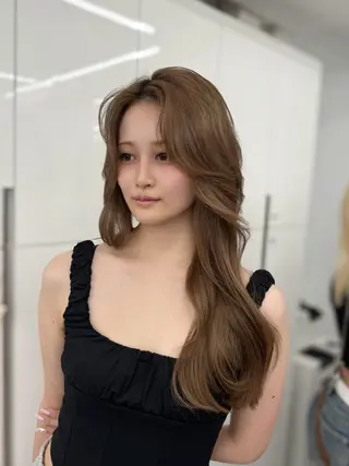 ロング カラー 顔まわりの神様✨ 透明感カラー藤嶋秀幸のヘアスタイル