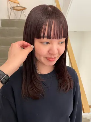 ミディアム カラー 土川 陽菜のヘアスタイル