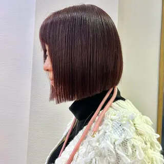 ミディアム カラー 髪質改善【縮毛矯正】 北千住 田邉 澪のヘアスタイル