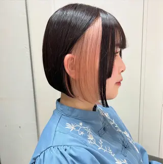 ショート カラー ボブ×艶髪｜ 艶カラー🩶石橋怜大のヘアスタイル