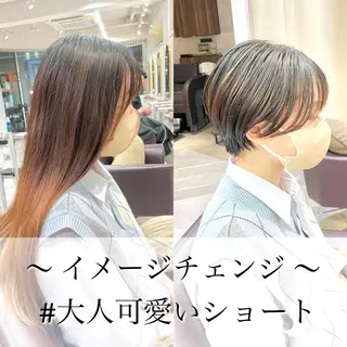 ショート カラー ショート/ボブ/ 透明感カラー/ほのかのヘアスタイル