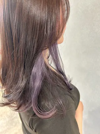 ロング カラー 髪質改善✨透明感カラ ー🌈シエルブルーのヘアスタイル