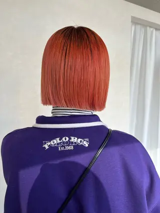 ミディアム カラー 長山 茉白のヘアスタイル