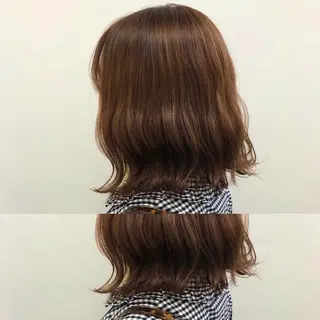 ミディアム カラー ベージュカラー💖 やすひろのヘアスタイル