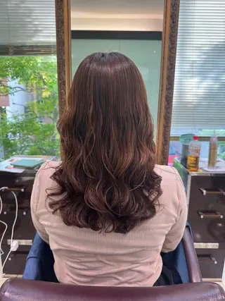 セミロング 大人可愛い♡コテ巻き パーマ🌼杉田 萌恵のヘアスタイル