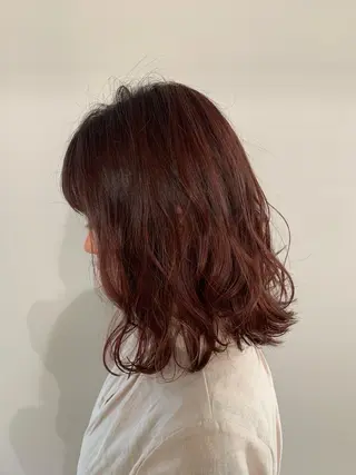 ミディアム カラー パーマ ヘアアレンジ 加藤 綾華のヘアスタイル