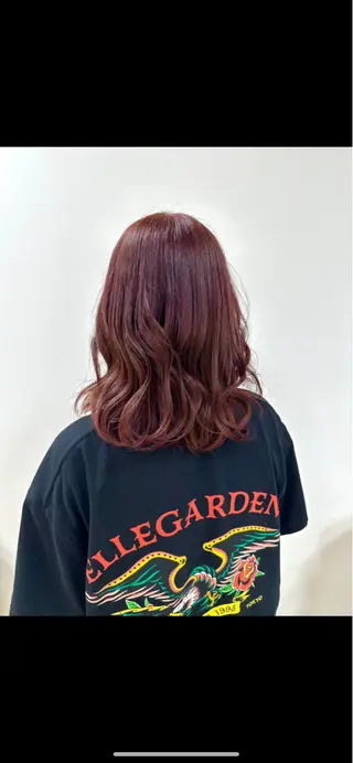 ミディアム カラー 艶髪 黄金比みくのヘアスタイル