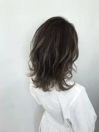 ミディアム クロスパーマ松永裕久 似合わせカットのヘアスタイル