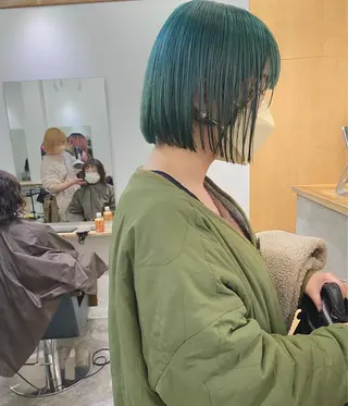 ショート カラー 森貴裕/ベージュ/ パーマ/オリーブのヘアスタイル