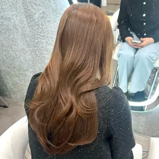 セミロング カラー ヘアアレンジ ブリーチなしW🎀 髪質改善／はのんのヘアスタイル