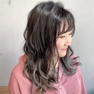 セミロング カラー 山口 浩之のヘアスタイル