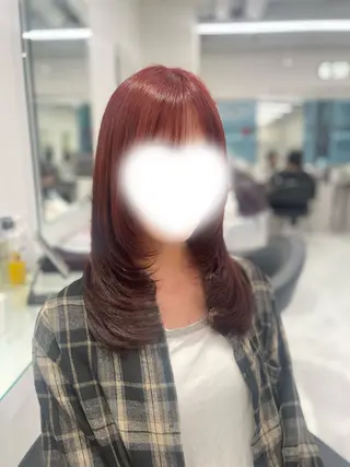 ミディアム カラー トレンド暖色ヘア🍒 miu🍒のヘアスタイル