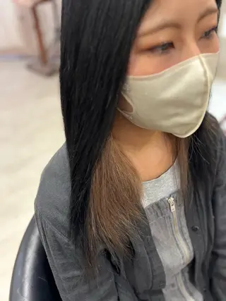 セミロング カラー ヘアアレンジ 艶カラー🫧/シール エクステRYOKAのヘアスタイル