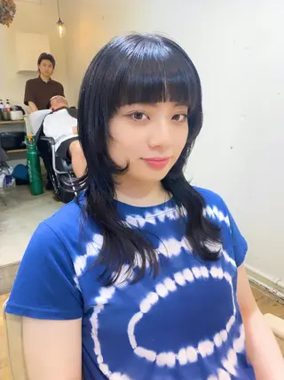 セミロング カラー 竹内 柚子のヘアスタイル